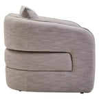 Bilani Linen Effect Curved Chair - Grey