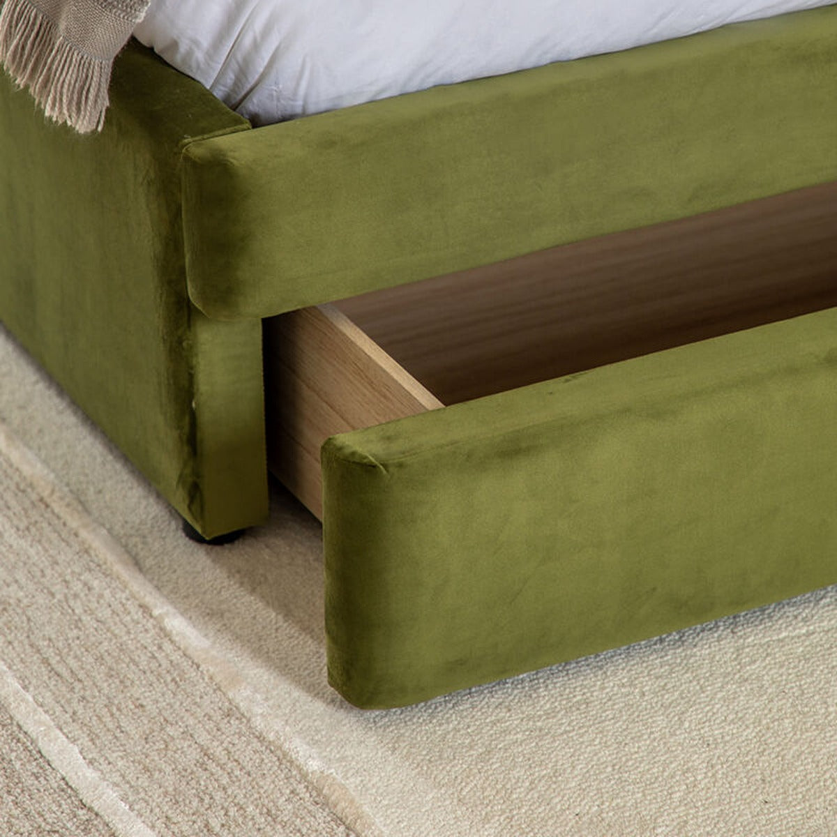 Donato Double Bed - Olive Green