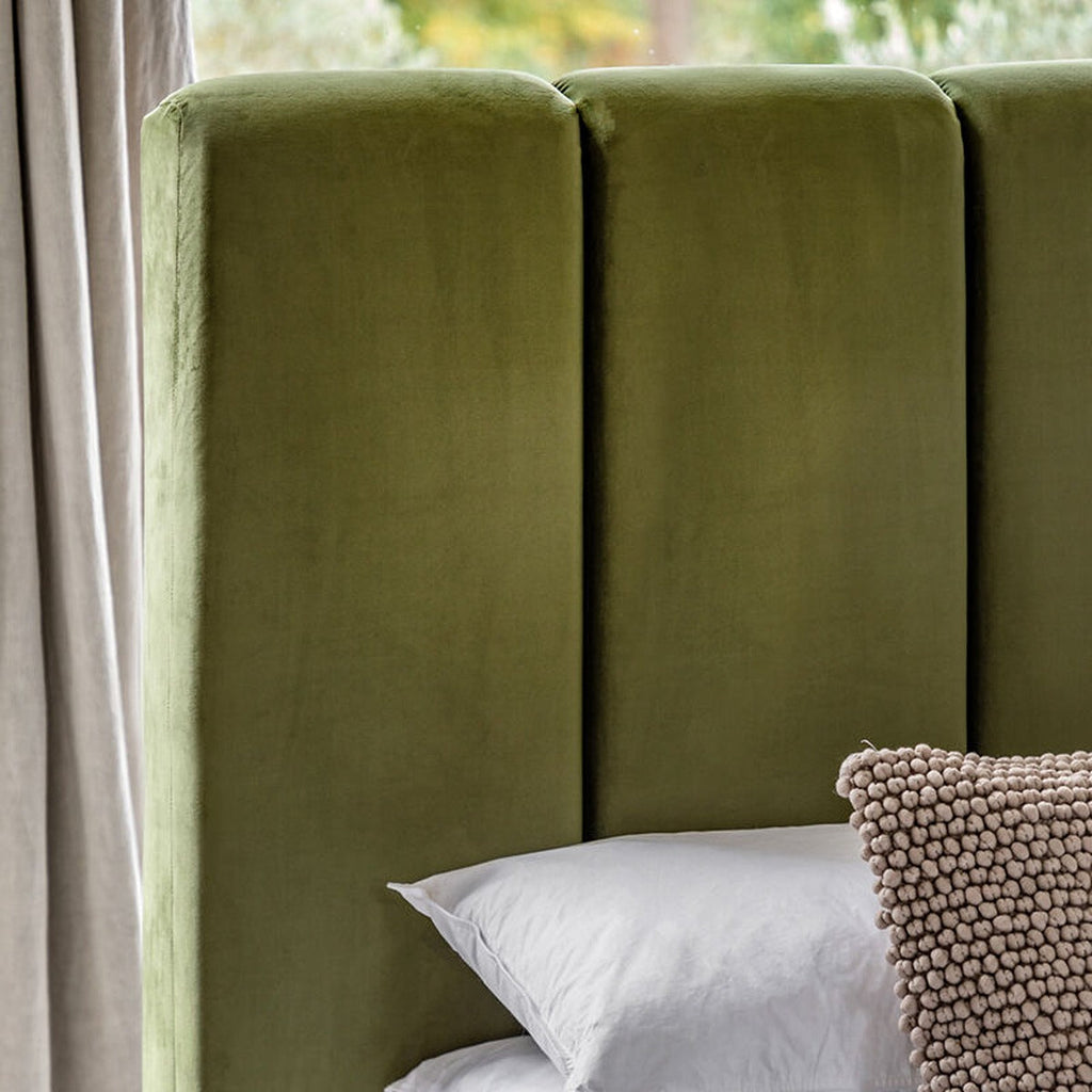 Donato King Size Bed - Olive Green