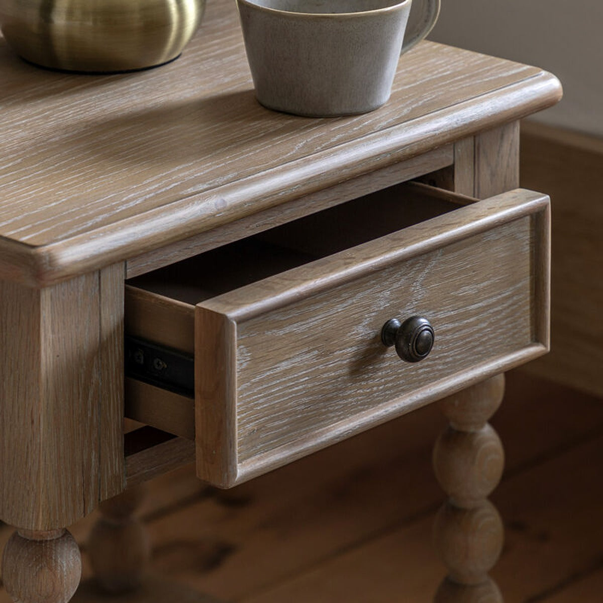 Abingdon 1 Drawer Bedside Table - Natural