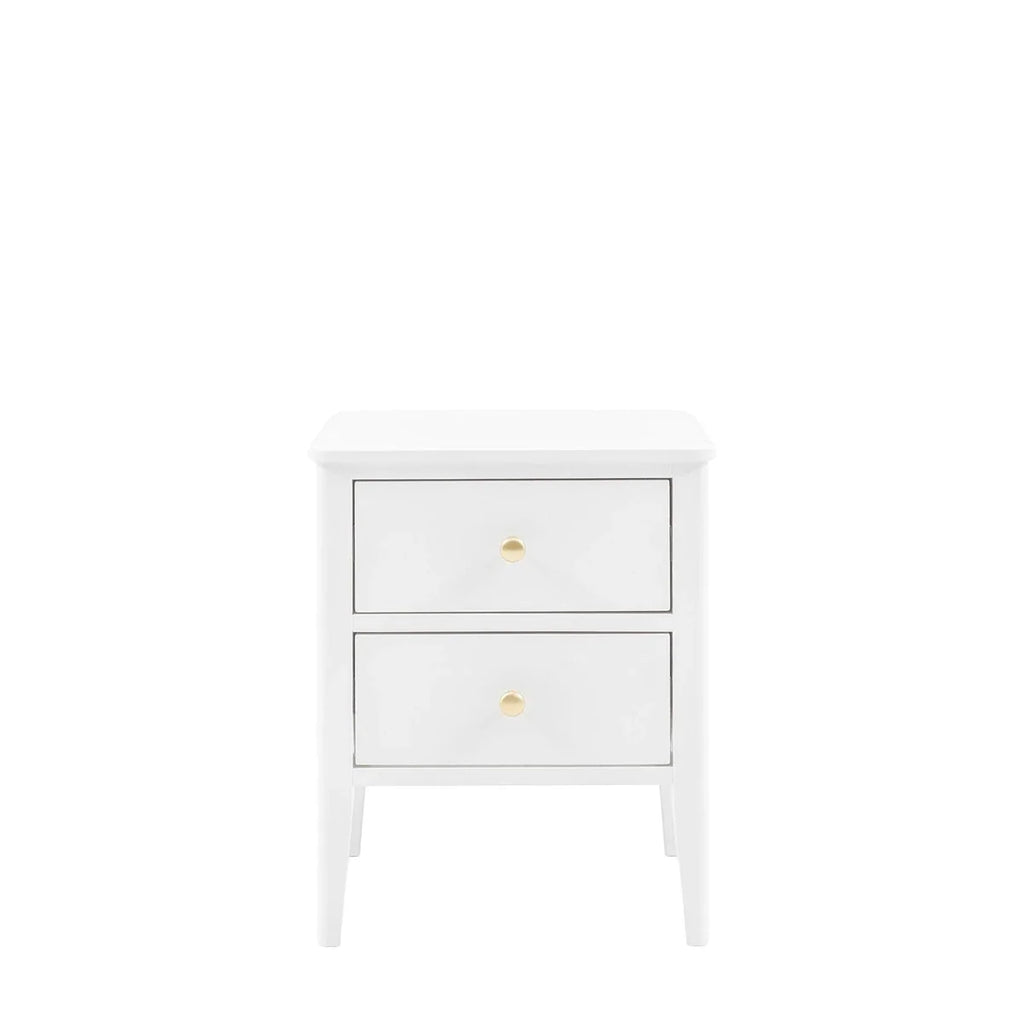 Acton 2 Drawer Bedside Table - White