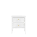 Acton 2 Drawer Bedside Table - White