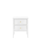 Acton 2 Drawer Bedside Table - White