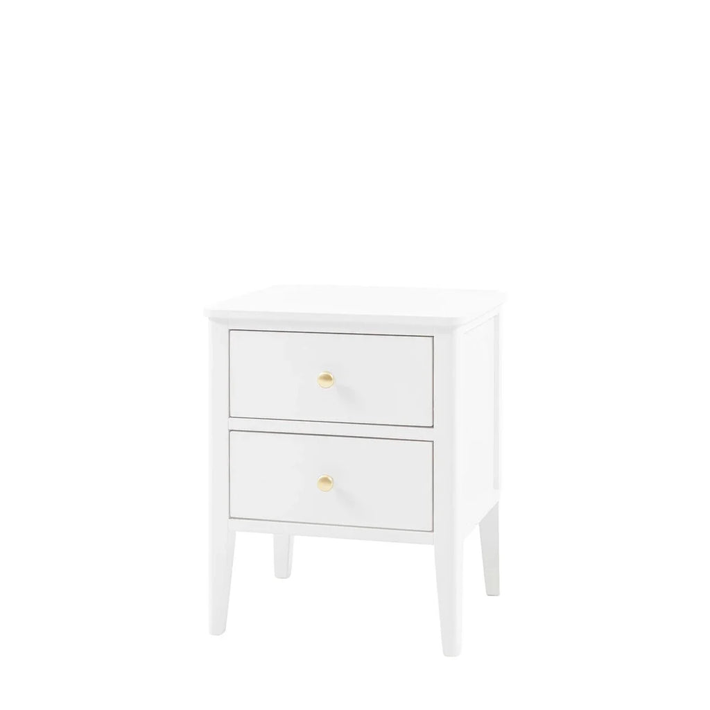 Acton 2 Drawer Bedside Table - White