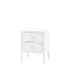 Acton 2 Drawer Bedside Table - White
