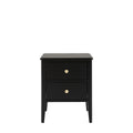Acton 2 Drawer Bedside Table - Black