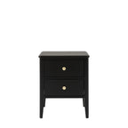 Acton 2 Drawer Bedside Table - Black
