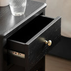 Acton 2 Drawer Bedside Table - Black
