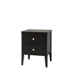 Acton 2 Drawer Bedside Table - Black