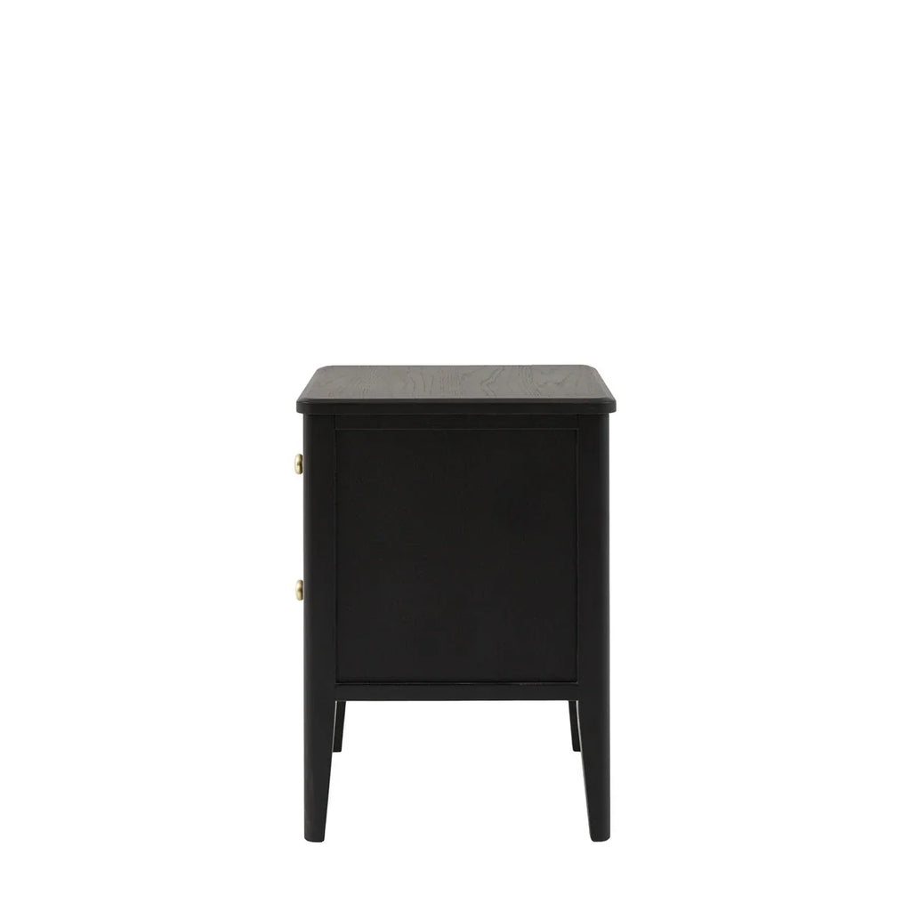 Acton 2 Drawer Bedside Table - Black