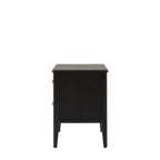 Acton 2 Drawer Bedside Table - Black