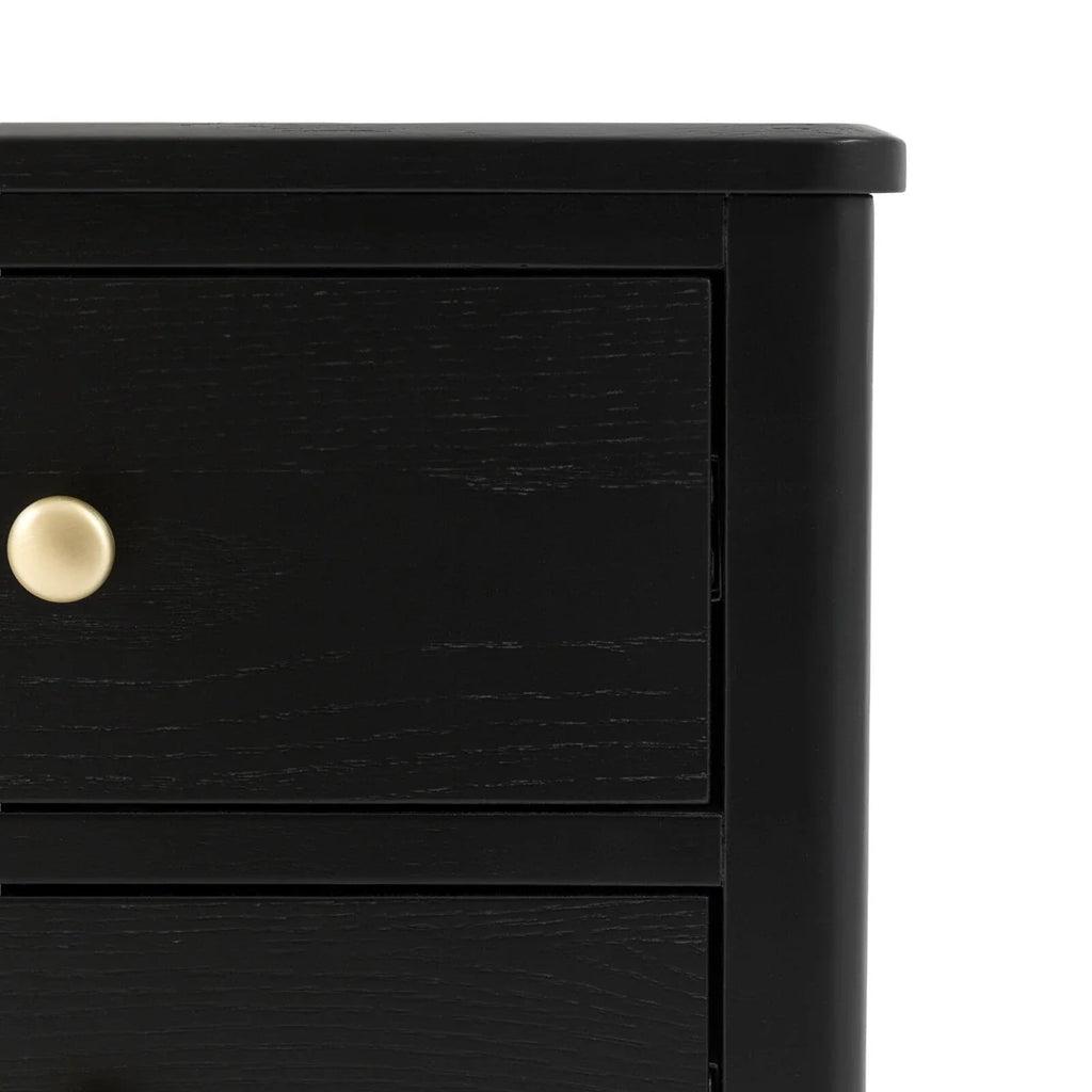 Acton 2 Drawer Bedside Table - Black