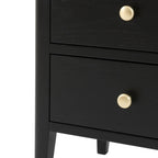 Acton 2 Drawer Bedside Table - Black