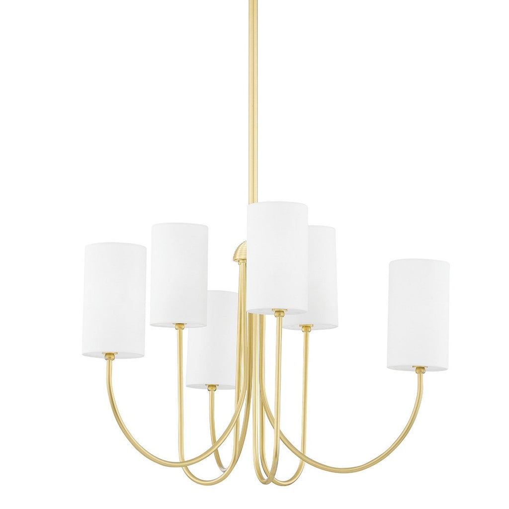 0 6 Light Chandelier - Aged Brass