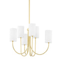0 6 Light Chandelier - Aged Brass