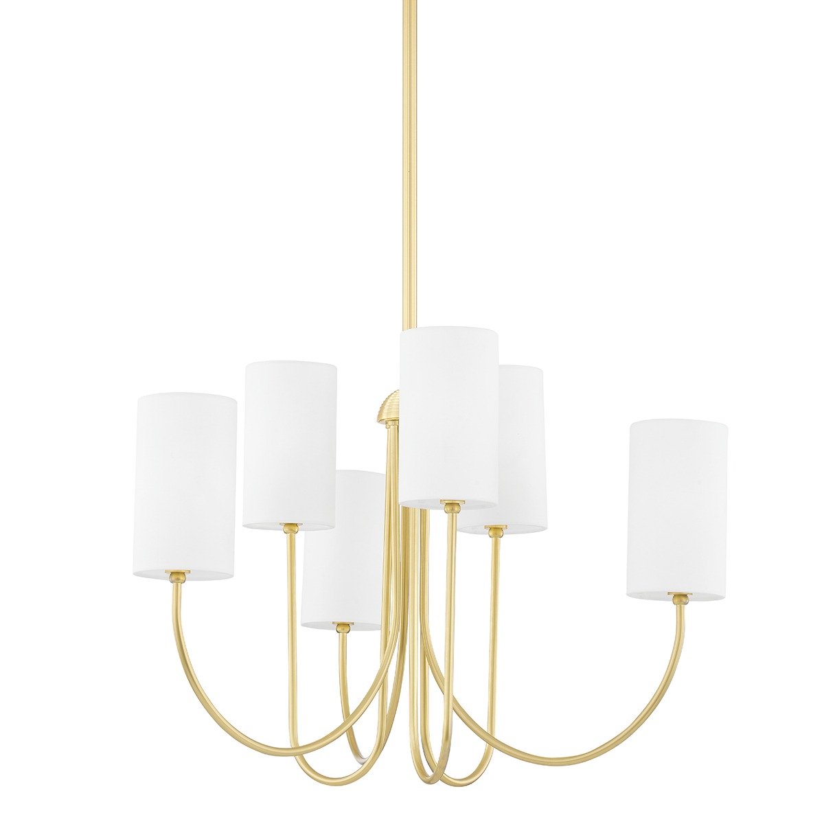 0 6 Light Chandelier - Aged Brass
