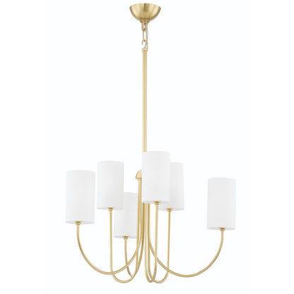 0 6 Light Chandelier - Aged Brass