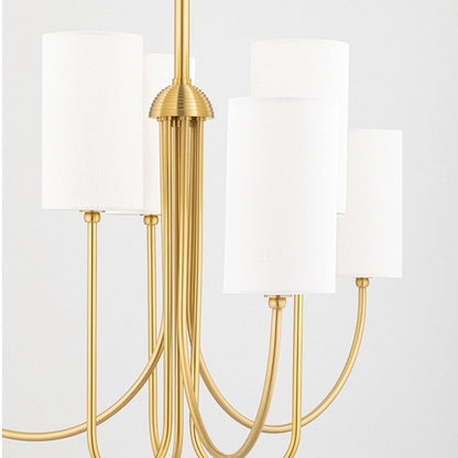0 6 Light Chandelier - Aged Brass