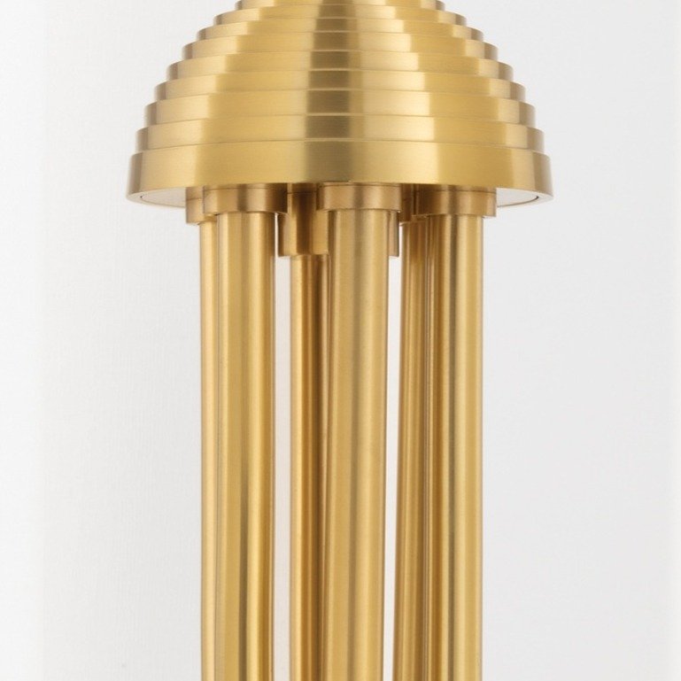 0 6 Light Chandelier - Aged Brass