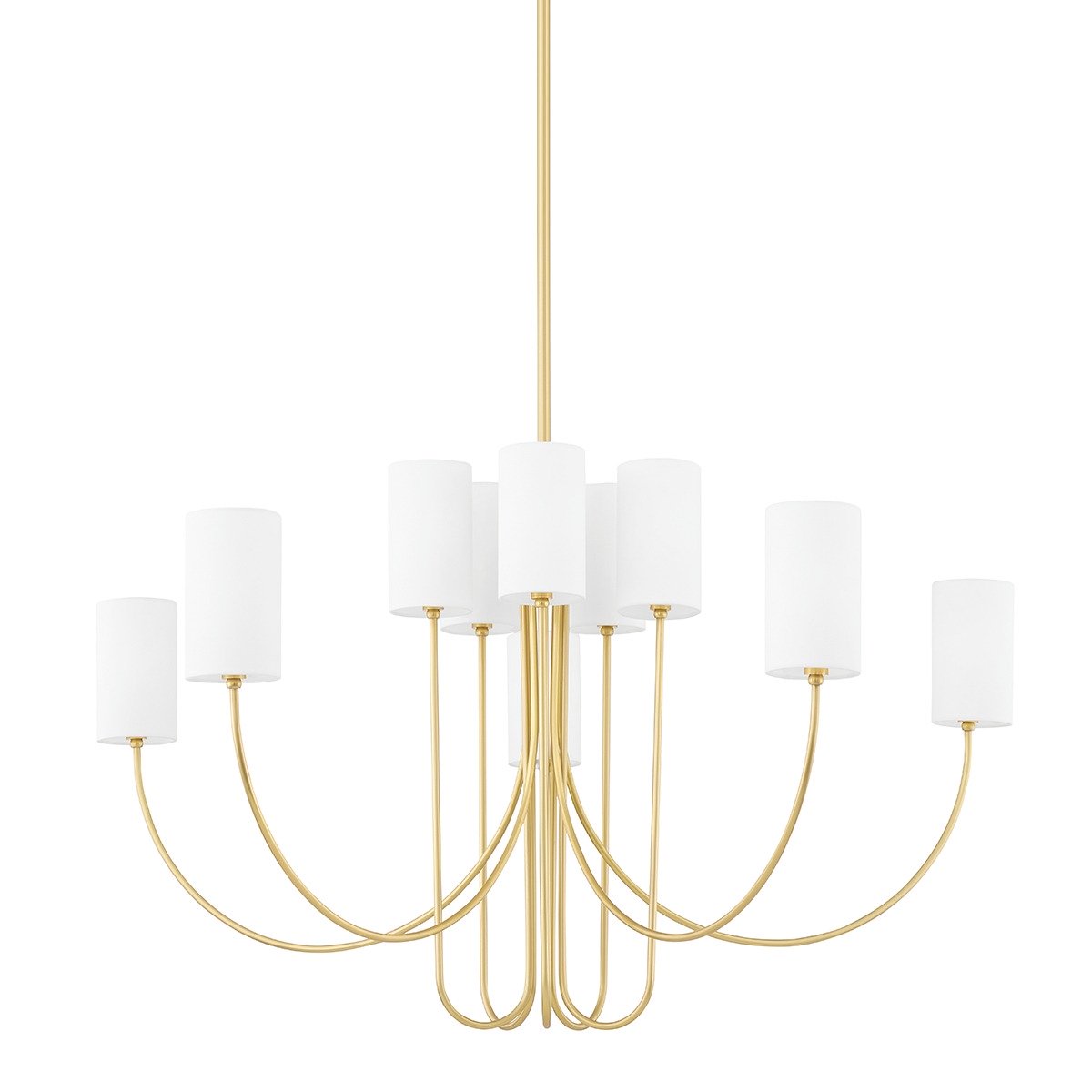 0 10 Light Chandelier - Aged Brass