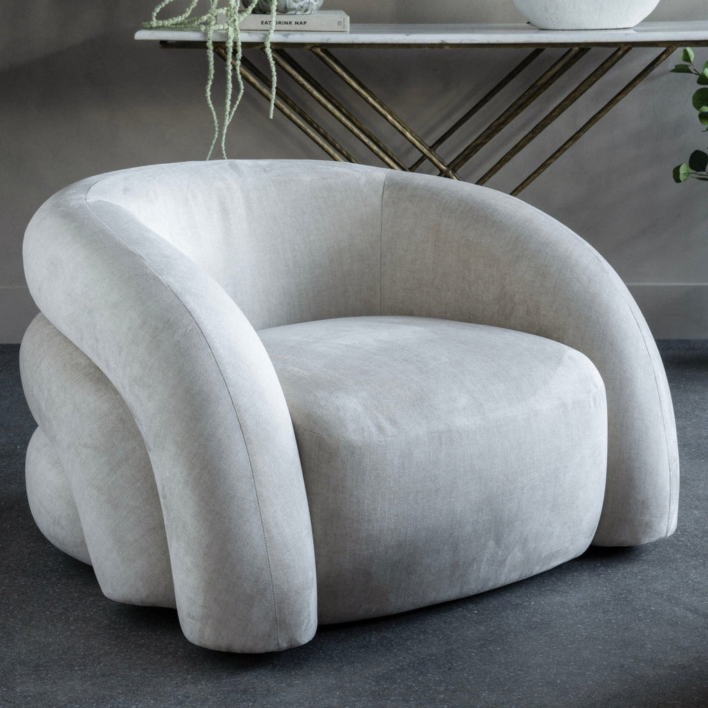 Casa Curved Snug Chair - Cream