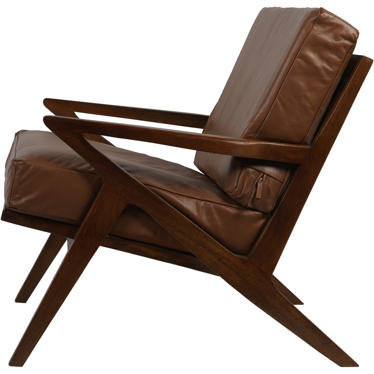 Atherton Wooden Upholstered Leather Armchair
