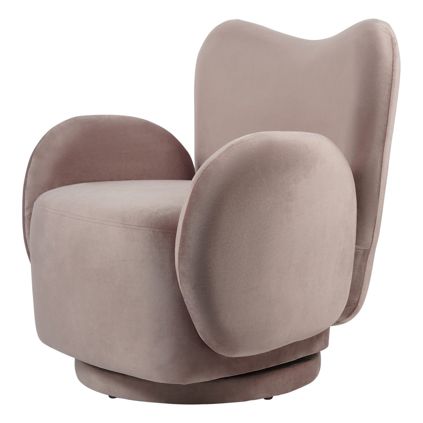 Bingham Upholstered Swivel Chair - Soft Velvet Dusky Pink