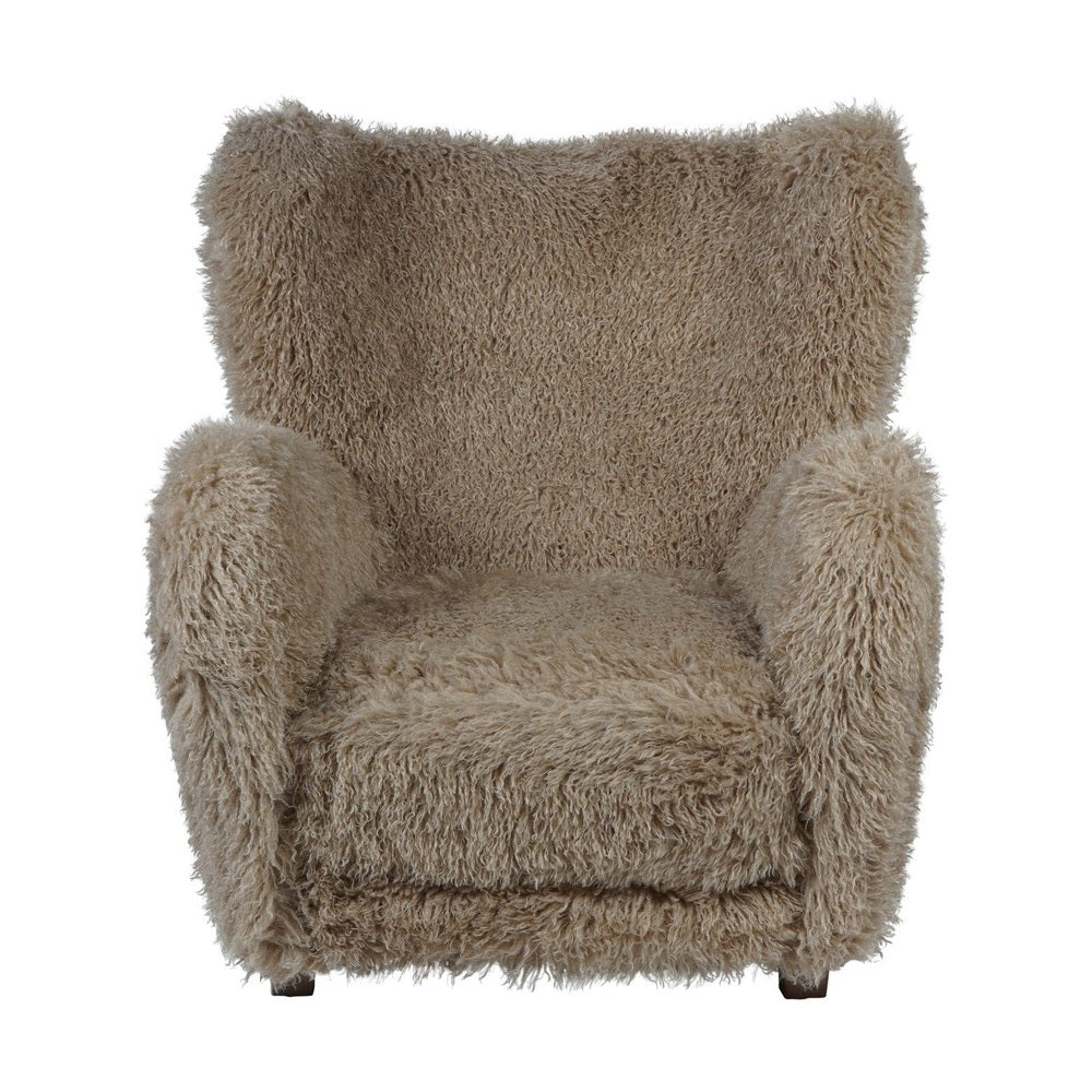 Wallace Faux Sheepskin Armchair - Coffee