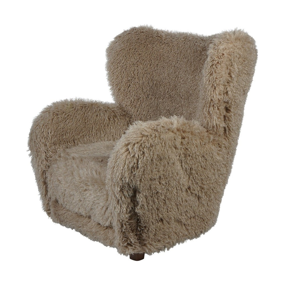 Wallace Faux Sheepskin Armchair - Coffee