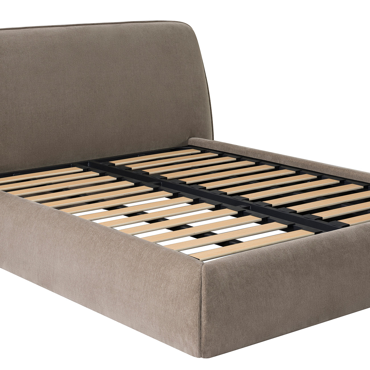 Darley Upholstered King Sized Bed Frame - Soft Brown