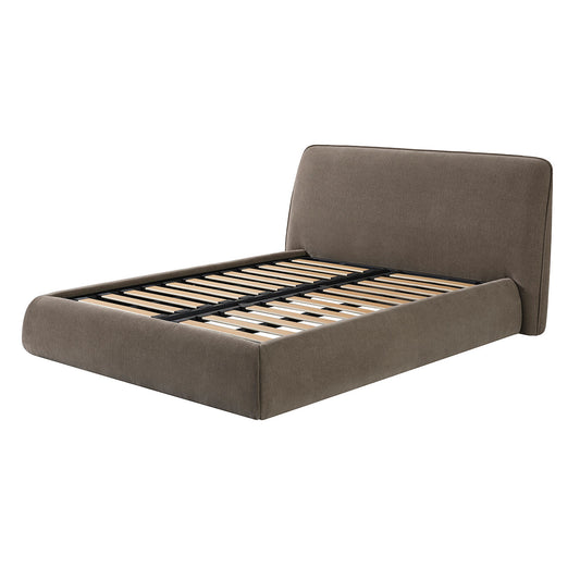Darley Upholstered King Sized Bed Frame - Soft Brown