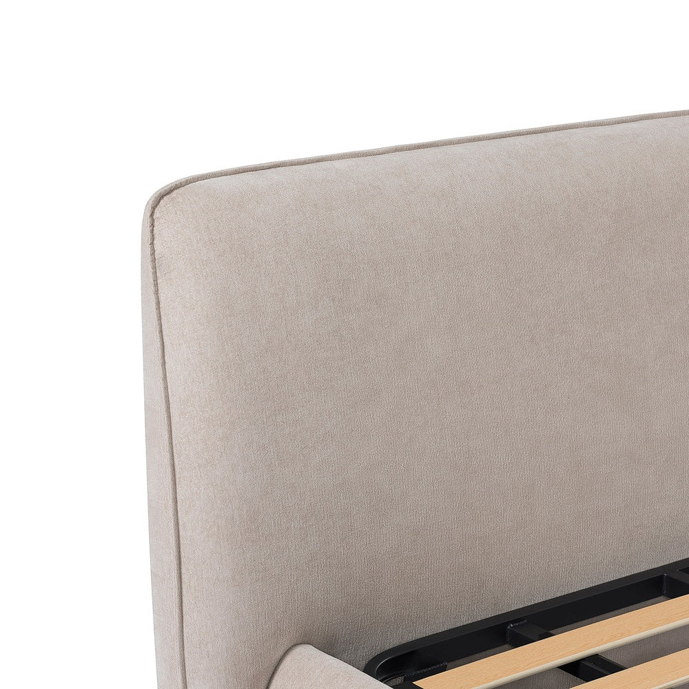 Darley Upholstered King Sized Bed Frame - Soft Beige