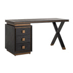 Hunter 3 Drawer Desk - Black