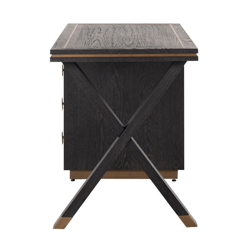 Hunter 3 Drawer Desk - Black