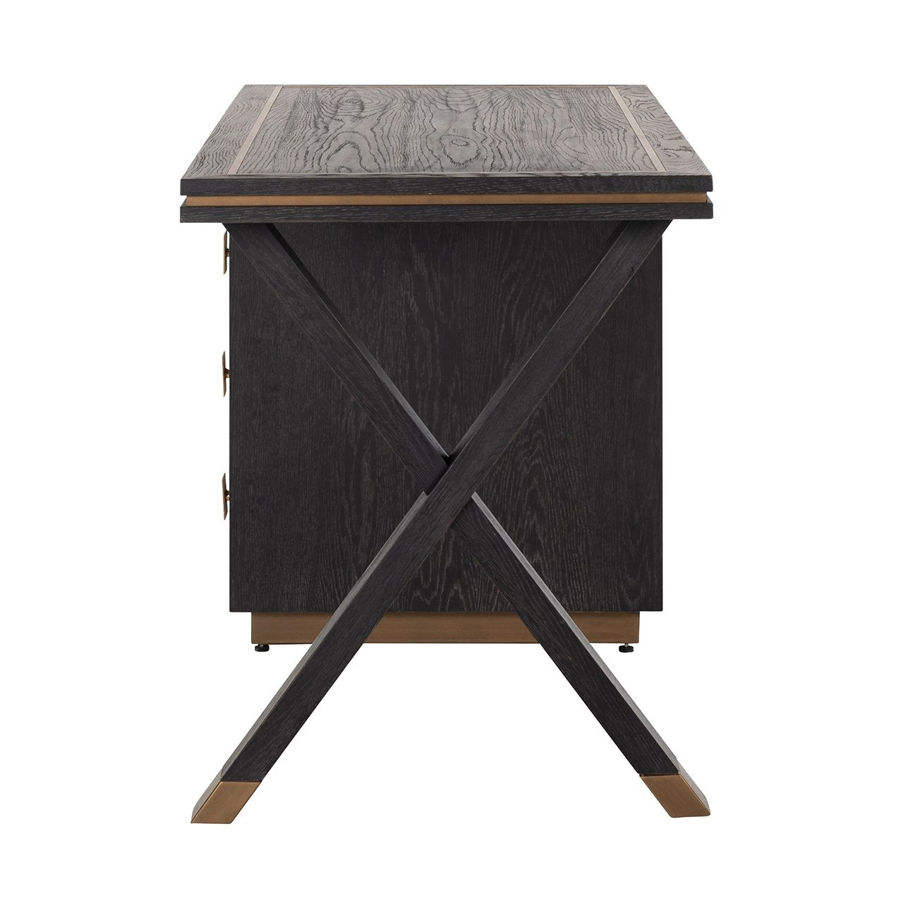 Hunter 3 Drawer Desk - Black
