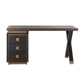 Hunter 3 Drawer Desk - Black