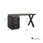 Hunter 3 Drawer Desk - Black