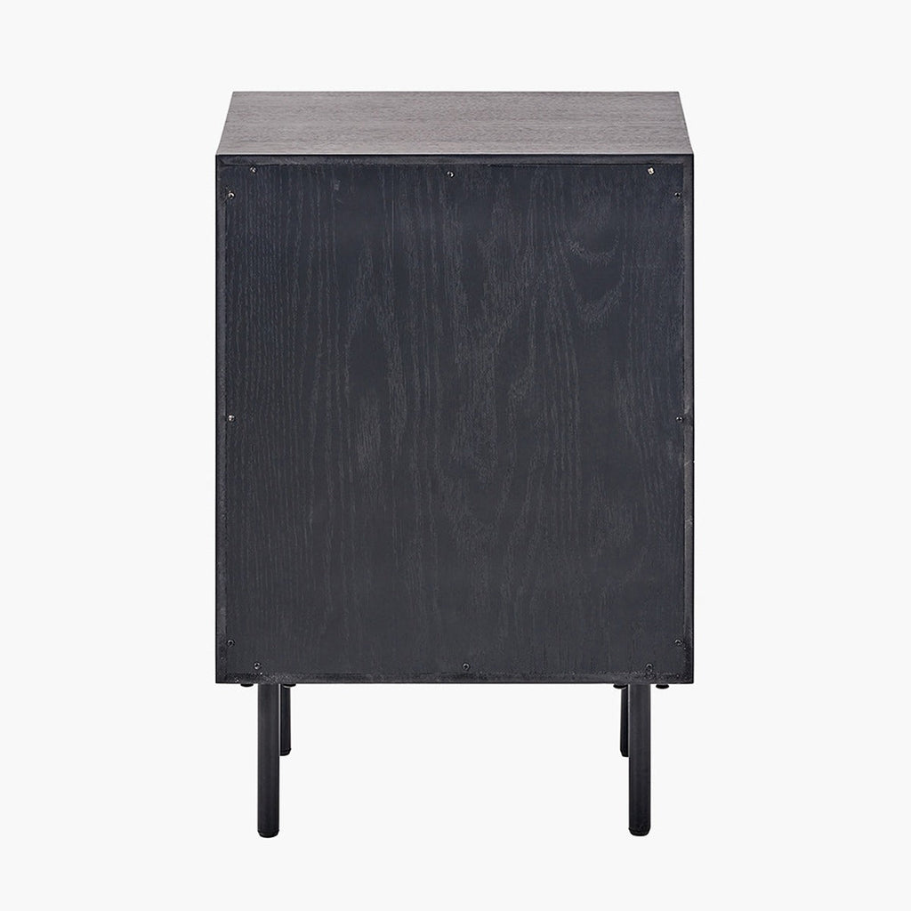 Haro Chest of Drawers - Black & Natural Chevron Oak & Pine Wood