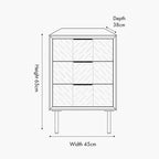 Haro Chest of Drawers - Black & Natural Chevron Oak & Pine Wood