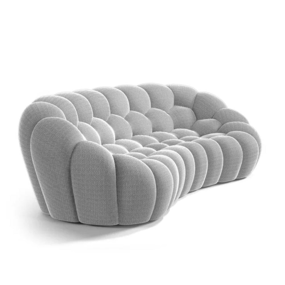 Compressed Bubble Sofa in White by Lumo: Sleek, Space-Saving Design