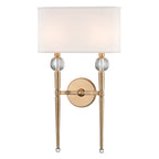 Rockland Wall Light - Aged Brass & Off White