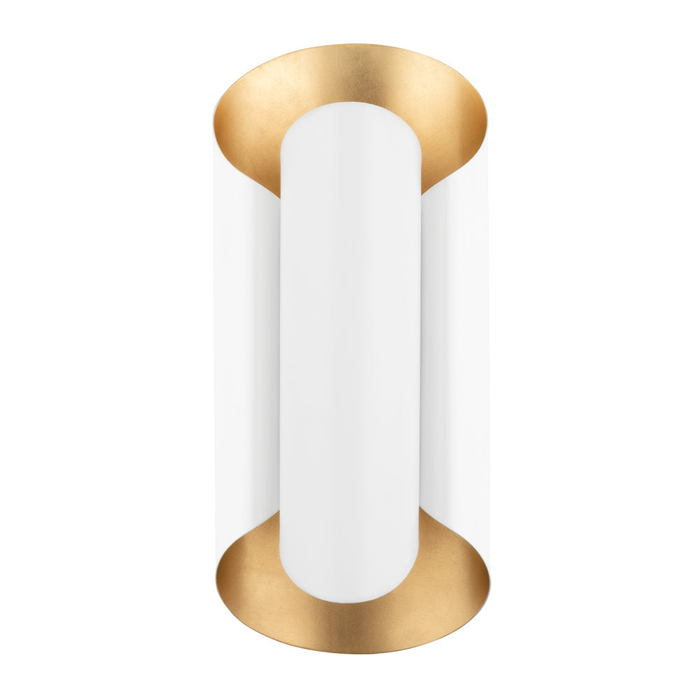 Banks Wall Sconce - Gold Leaf & White