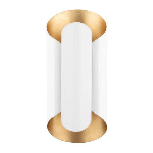 Banks Wall Sconce - Gold Leaf & White