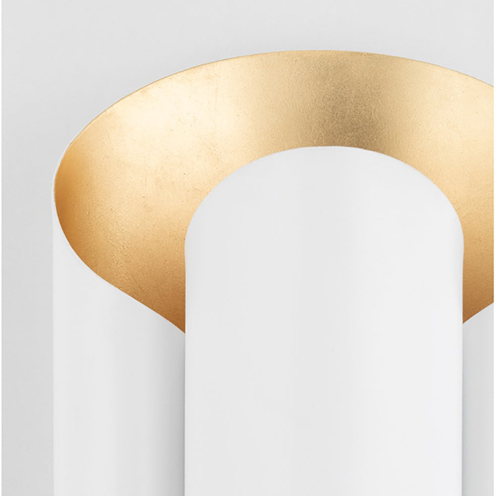 Banks Wall Sconce - Gold Leaf & White