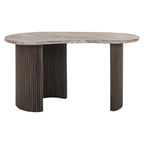 Rashford Marble Desk - Dark Brown