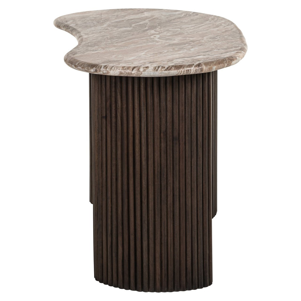 Rashford Marble Desk - Dark Brown