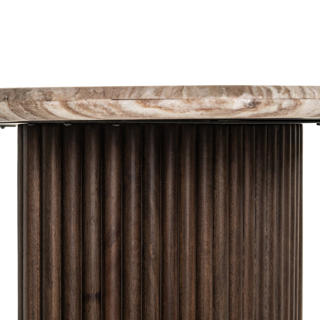 Rashford Marble Desk - Dark Brown