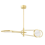 Jervis 2 Light Pendant Light - Aged Brass & Off White