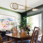 Jervis 2 Light Pendant Light - Aged Brass & Off White