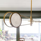 Jervis 2 Light Pendant Light - Aged Brass & Off White